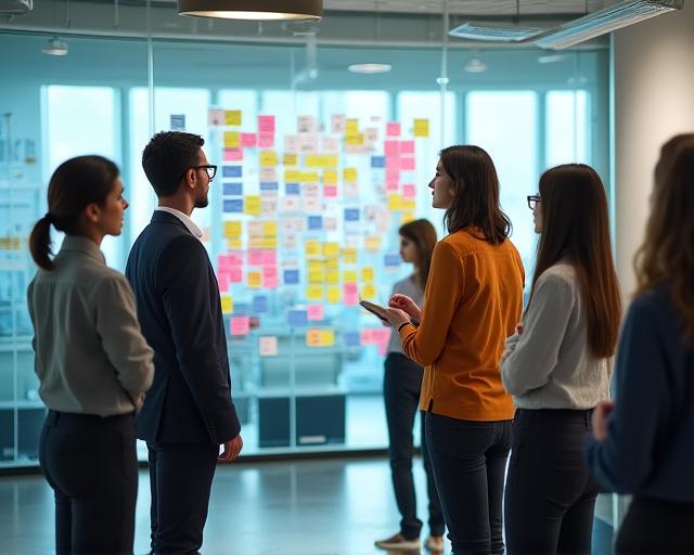 ทีมงานกำลังประชุมวางแผนกลยุทธ์การตลาด